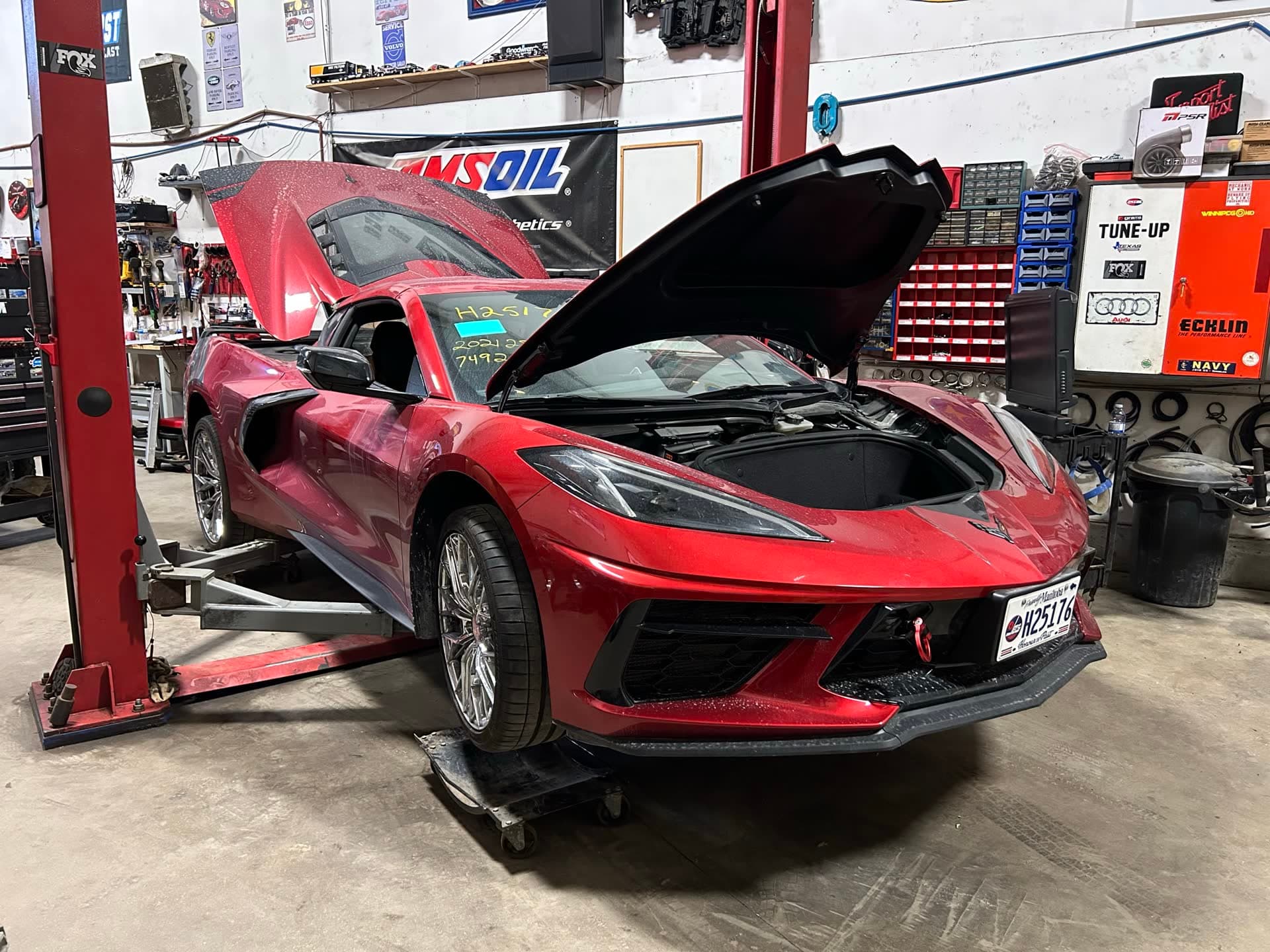 C8 Corvette on the lift